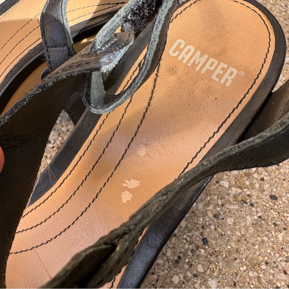 Camper Wedge Wooden Heel Sandals Sz 39 - Picture 4 of 9